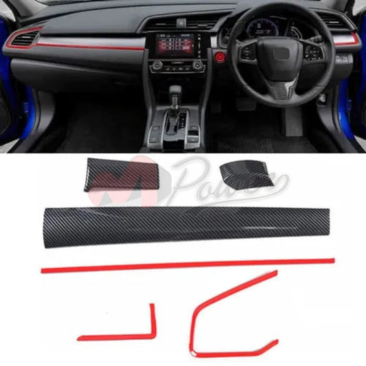 Honda Civic Console Center Dashboard Cover Carbon Trim 2017-2022