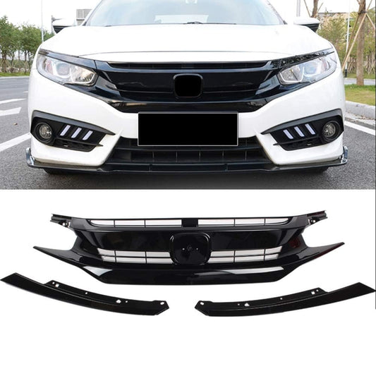 Honda Civic Front Grill Piano Black Usa Turbo Style 2017-2020