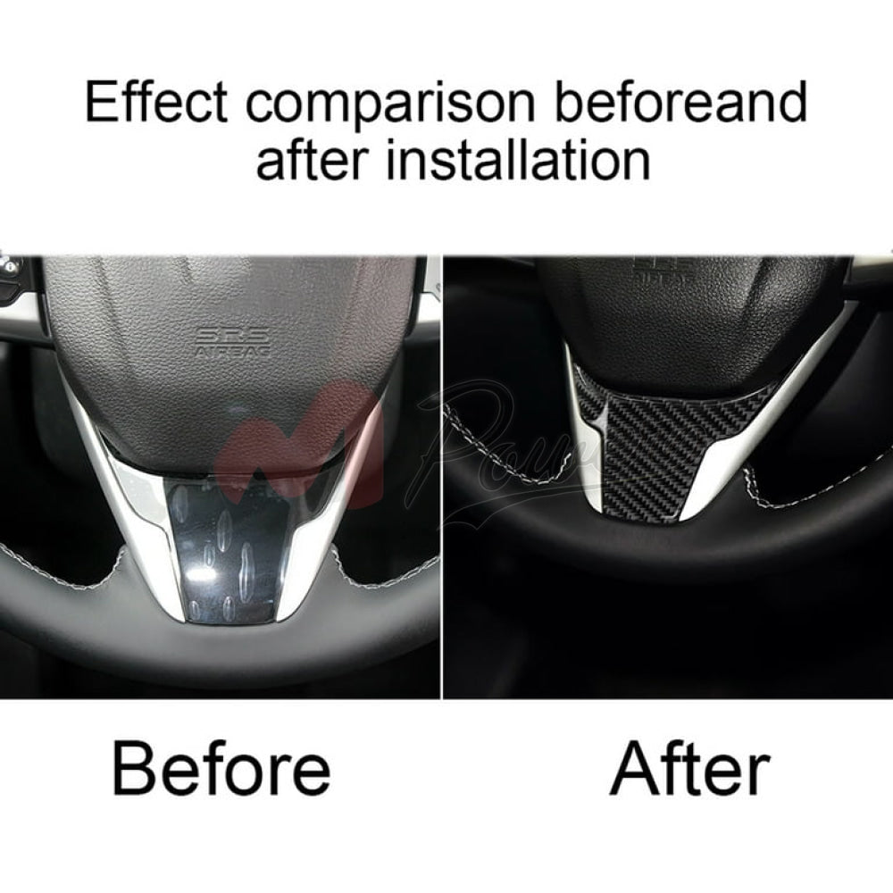 Honda Civic Steering Wheel Panel Carbon Trim 2017-2022