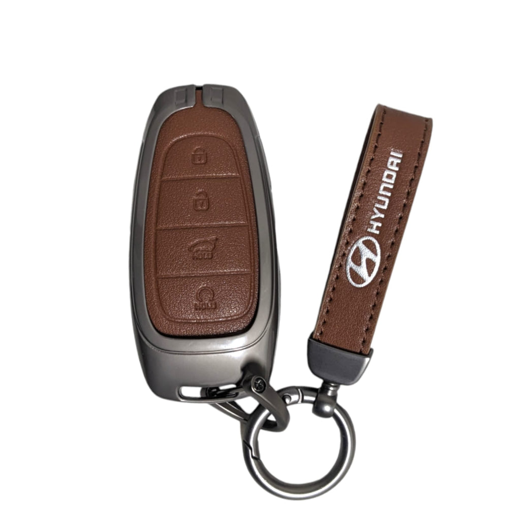 Hyundai Sonata Protective Zinc Alloy Remote Key Cover Leather