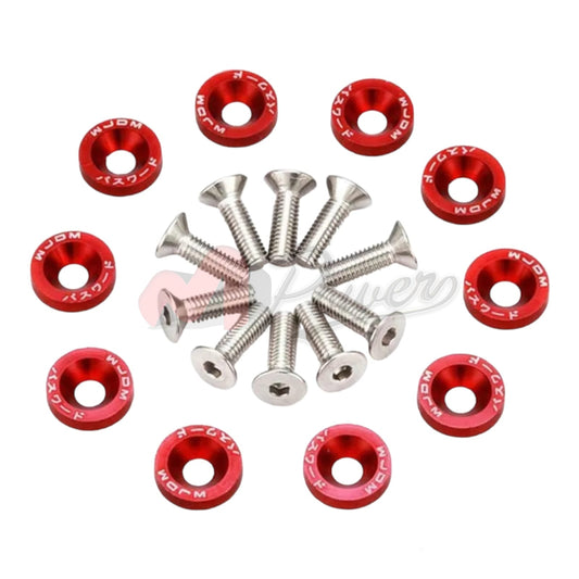 Jdm Aluminum Fender Washer With Nuts 10Pcs