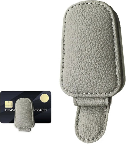Multifunctional Magnetic Sunglasses Holder Pu Leather Soft Visor Clip