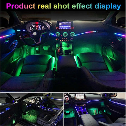 7 Color Streamer Car Music Ambient Light Strip Flexible Rgb App Remote 18 In 1