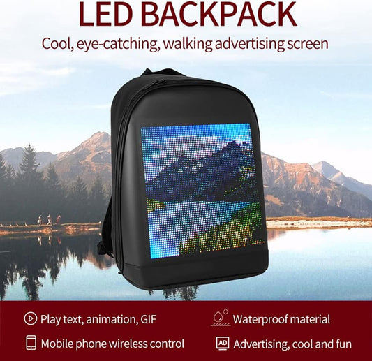 Smart Led Color Screen Backpack Customizable Traveler Bag