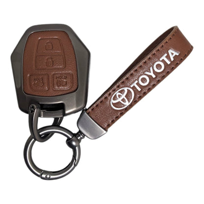 Toyota Honda Protective Zinc Alloy & Leather Remote Key Cover Corolla 2015