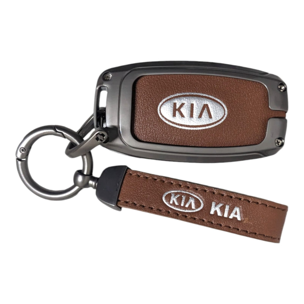 Toyota Honda Protective Zinc Alloy & Leather Remote Key Cover Kiia Sportage