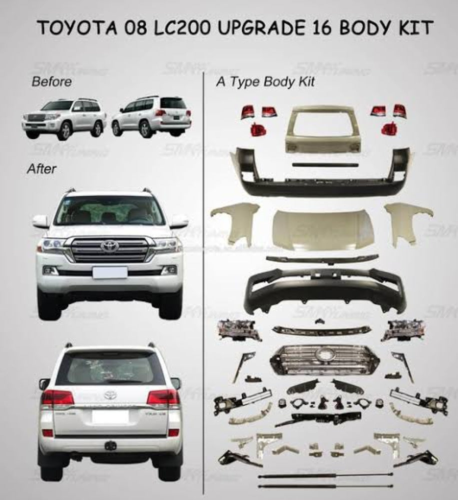Toyota Land Cruiser LC200 OEM Face Uplift Conversion Upgrade to 2021 Without Body Kit