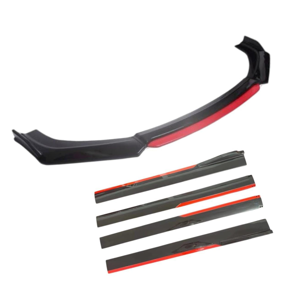 Universal Front Bumper & Side Skirt Splitter Combo