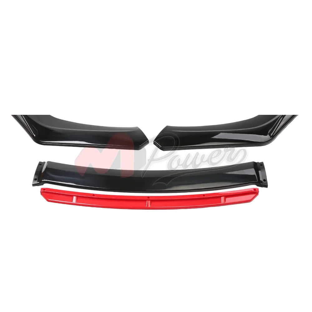 Universal Front Bumper Splitter Black/Red